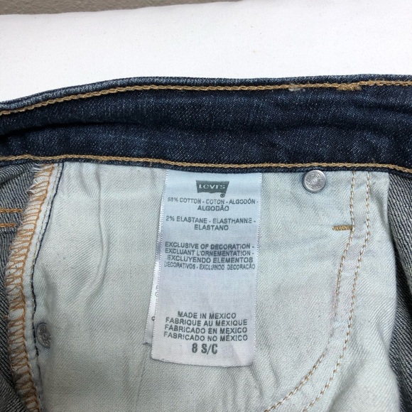 Levi’s The Original Jean Mid Rise Skinny Stretchy Cotton Dark Wash Jeans 8 Short - Picture 8 of 15